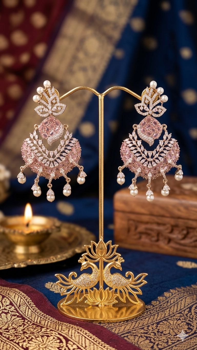 The Gulabi Moonbeam Chandbalis