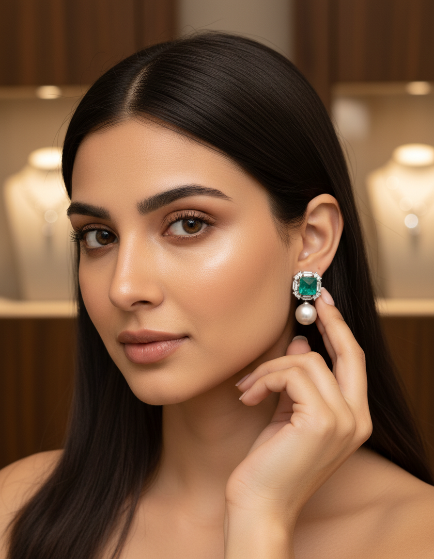 Deco Pearl Drop Earrings